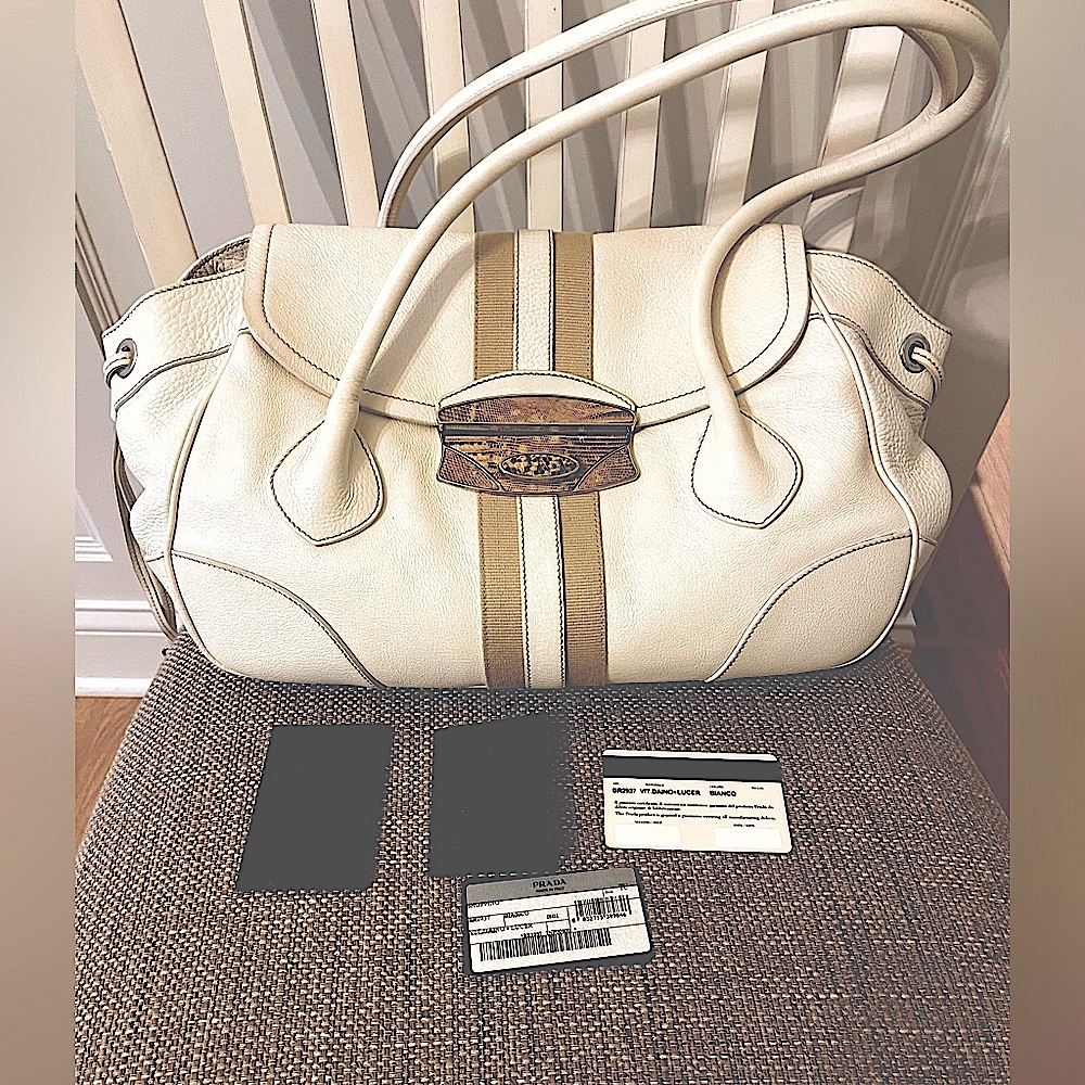 PRADA ✨ Leather Shoulder Bag Triangle Logo Plate - Picture 2 of 10